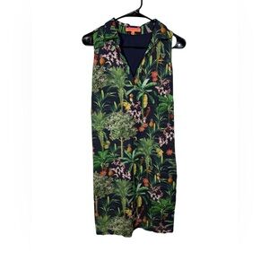 VILAGALLO Floral Tropical Parrots Dress Size US 6